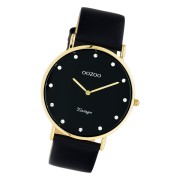 Oozoo Unisex Armbanduhr Vintage Series C20248 Analog Leder schwarz UOC20248