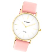Oozoo Damen Armbanduhr Vintage Series Analog Leder rosa UOC20254
