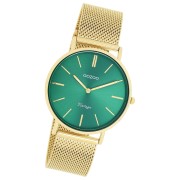 Oozoo Damen Armbanduhr Vintage Series Analog Metall Mesh gold UOC20295