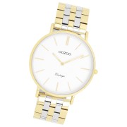 Oozoo Damen Armbanduhr OOZOO Vintage Analog Metallband silber gold UOC20402