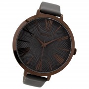 Oozoo Damen Armbanduhr Timepieces Analog Leder dunkelgrau UOC9217A