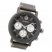 Oozoo Herren Armbanduhr Timepieces C9458A Analog Leder grau UOC9458A