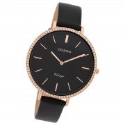 Oozoo Damen Armbanduhr Timepieces Analog Leder schwarz UOC9804A