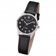 Regent Damen-Armbanduhr 32-2113416 Quarz-Uhr Leder-Armband schwarz UR2113416