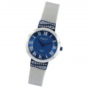 Regent Damen Armbanduhr Analog Metallarmband silber dunkelblau UR2254008