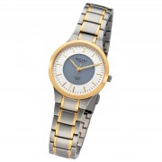 Regent Damen Armbanduhr Analog Metallarmband silber gold URBA713