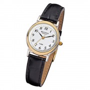 Regent Damen-Armbanduhr F-014 Quarz-Uhr Leder-Armband schwarz URF014