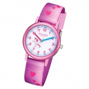 Regent Kinder Armbanduhr Analog F-1207 Quarz-Uhr Textil rosa URF1207