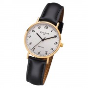 Regent Damen Armbanduhr Analog F-1218 Quarz-Uhr Leder schwarz URF1218