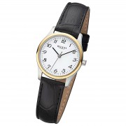 Regent Damen Armbanduhr Analog Lederarmband schwarz URF1250