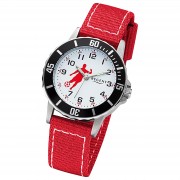 Regent Damen Armbanduhr Analog Textilarmband rot weiß URF1376