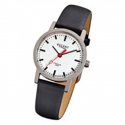 Regent Damen-Armbanduhr Titan Damenuhr - Quarz Leder schwarz Uhr URF240