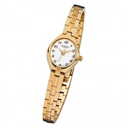 Regent Damen-Armbanduhr F-303 Quarz-Uhr Stahl-Armband gold URF303