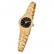 Regent Damen-Armbanduhr F-378 Quarz-Uhr Stahl-Armband gold URF378