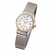Regent Damen, Herren-Armbanduhr F-461 Quarz-Uhr Stahl-Armband silber gold URF461