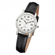 Regent Damen-Armbanduhr F-572 Quarz-Uhr Leder-Armband schwarz URF572