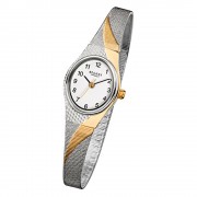 Regent Damen-Armbanduhr F-623 Quarz-Uhr Stahl-Armband silber gold URF623