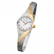 Regent Damen-Armbanduhr F-746 Quarz-Uhr Stahl-Armband silber gold URF746
