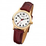 Regent Damen-Armbanduhr F-825 Quarz-Uhr Leder-Armband braun URF825