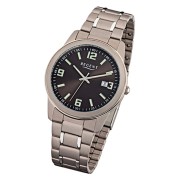Regent Herren-Armbanduhr Mineralglas Quarz Titan silber grau URF841