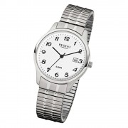 Regent Herren-Armbanduhr F-875 Quarz-Uhr Stahl-Armband silber URF875