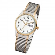Regent Herren-Armbanduhr F-880 Quarz-Uhr Stahl-Armband silber gold URF880