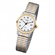 Regent Damen, Herren-Armbanduhr F-887 Quarz-Uhr Stahl-Armband silber gold URF887