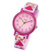 Regent Kinder-Armbanduhr Prinzessin Mineralglas Quarz Textil rosa URF949