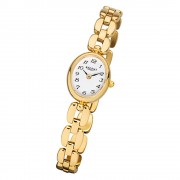 Regent Damen-Armbanduhr F-968 Quarz-Uhr Mini Stahl-Armband gold URF968