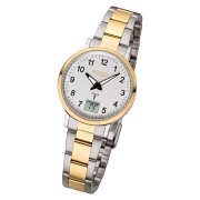 Regent Funkuhr Analog Digital FR-258 Funk-Uhr Metall gold silber URFR258