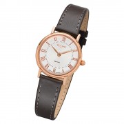 Regent Damen Armbanduhr Analog GM-1604 Quarz-Uhr Leder grau URGM1604