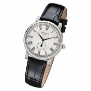 Regent Damen Armbanduhr Analog GM-1605 Quarz-Uhr Leder schwarz URGM1605