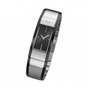 Regent Damen Armbanduhr Analog GM-2101 Quarz-Uhr Metallband schwarz silber URGM2101