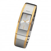 Regent Damen Armbanduhr Analog GM-2103 Quarz-Uhr Metallband gold silber URGM2103