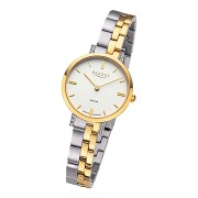 Regent Damen Armbanduhr Analog GM-2121 Quarz-Uhr Metallband bicolor URGM2121