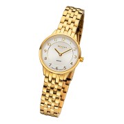 Regent Damen Armbanduhr Analog GM-2129 Quarz-Uhr Metallband gold URGM2129