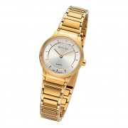 Regent Damen Armbanduhr Analog GM-2132 Quarz-Uhr Metallband gold URGM2132