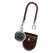 Regent Taschenuhr Herren P-38 Quarz-Uhr mit Lederkette und Ledertäschchen URP038