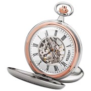 Regent Herren Taschenuhr Analog Gehäuse silber rosegold URP702