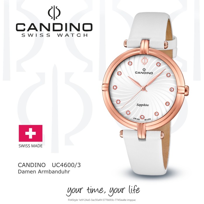 Candino Damenuhr Elegance C4600/3 Armbanduhr Edelstahl weiß UC4600/3