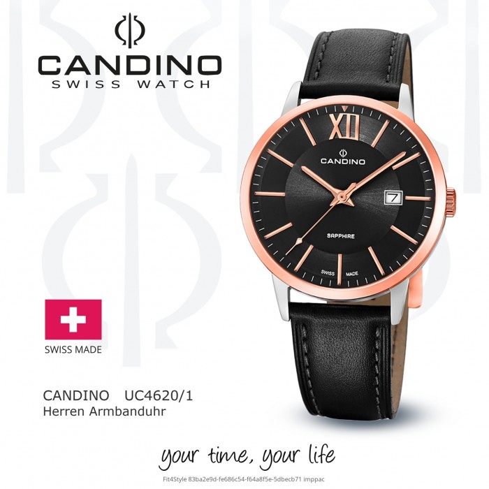 Candino Herren-Armbanduhr Leder schwarz C4620/1 Quarz Classic Timeless  UC4620/1