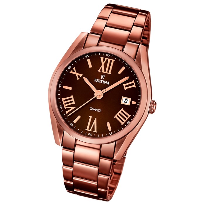 FESTINA Damenuhr Boyfriend Edelstahlband bronze Trend