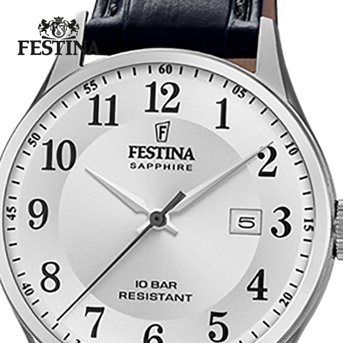 Festina Herren Armbanduhr Swiss Made F20007/1 Quarz Leder schwarz UF20007/1