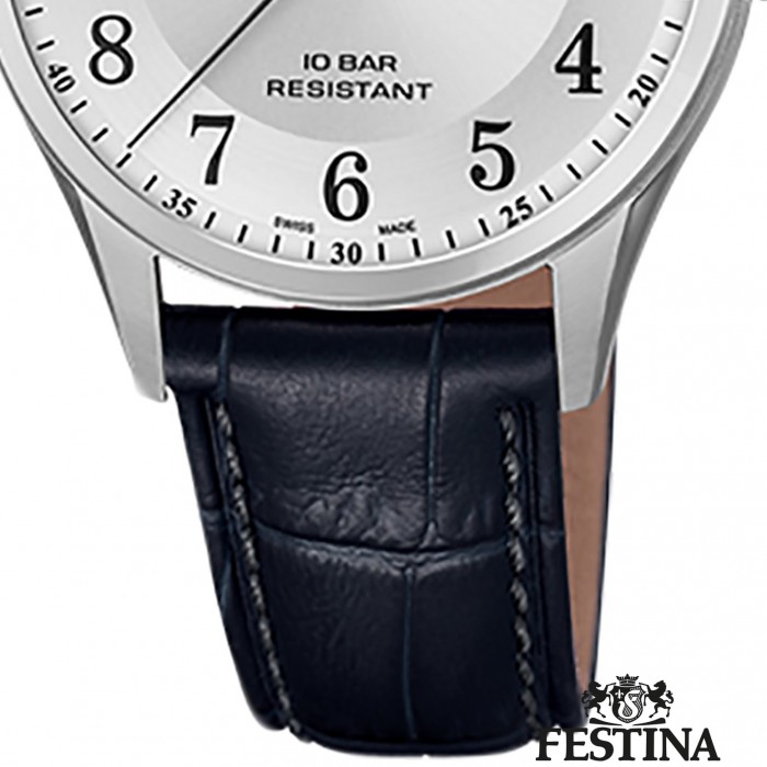 Armbanduhr schwarz Quarz UF20007/1 Made Swiss Festina Leder Herren F20007/1
