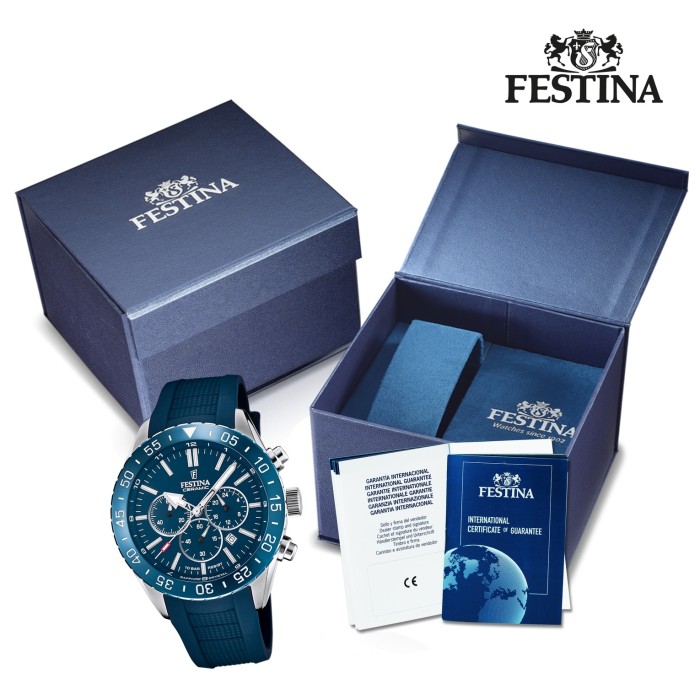 Festina Herren Armbanduhr Keramik F20515/1 Analog Silikon blau UF20515/1