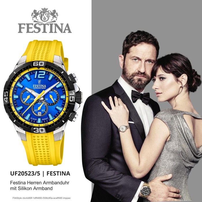 Festina Herren Armbanduhr Chrono Bike F20523 5 Silikon gelb UF20523 5