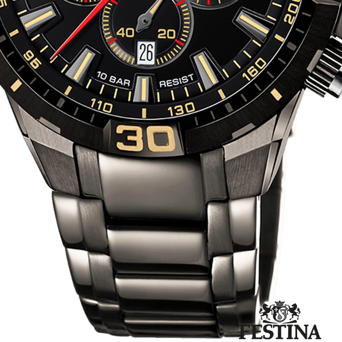 Festina Herren Armbanduhr Chrono Bike F20527 1 Edelstahl dunkelgrau UF20527 1