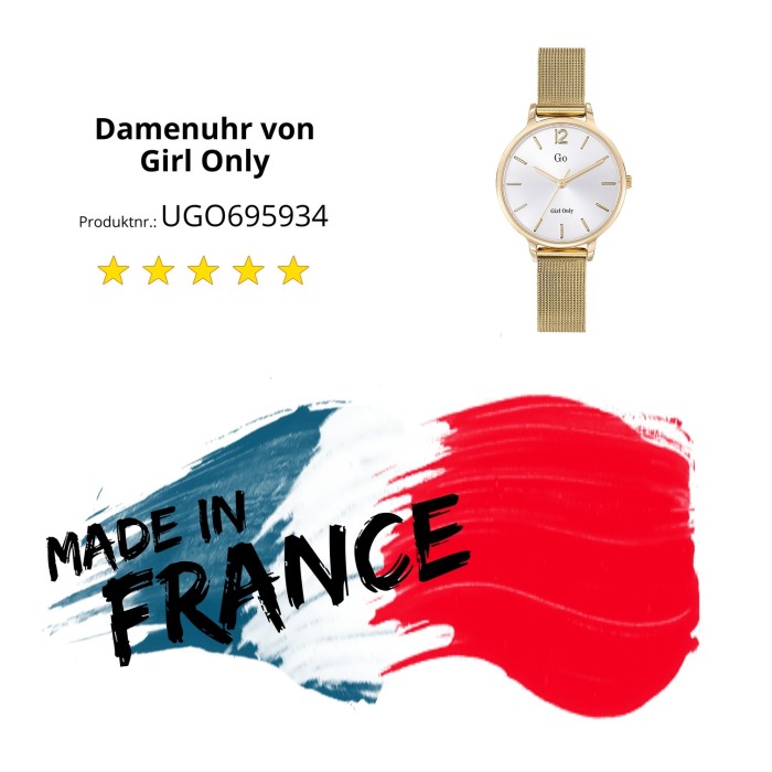 Girl Only Damen Armbanduhr GO 695934 Analog Quarz Uhr Edelstahl gold UGO695934