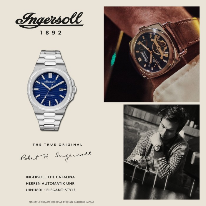 Ingersoll Herrenuhr Edelstahl silber Ingersoll The Catalina Armbanduhr UIN11801