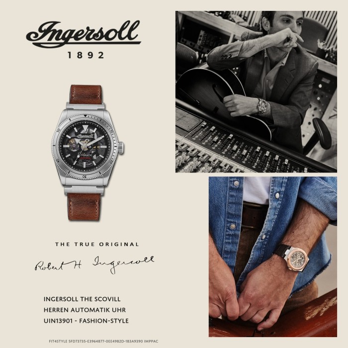 Ingersoll Herrenuhr Leder braun Ingersoll The Scovill Armbanduhr UIN13901